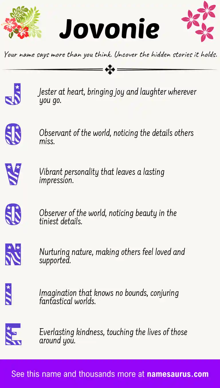 Acrostic poem about Jovonie.