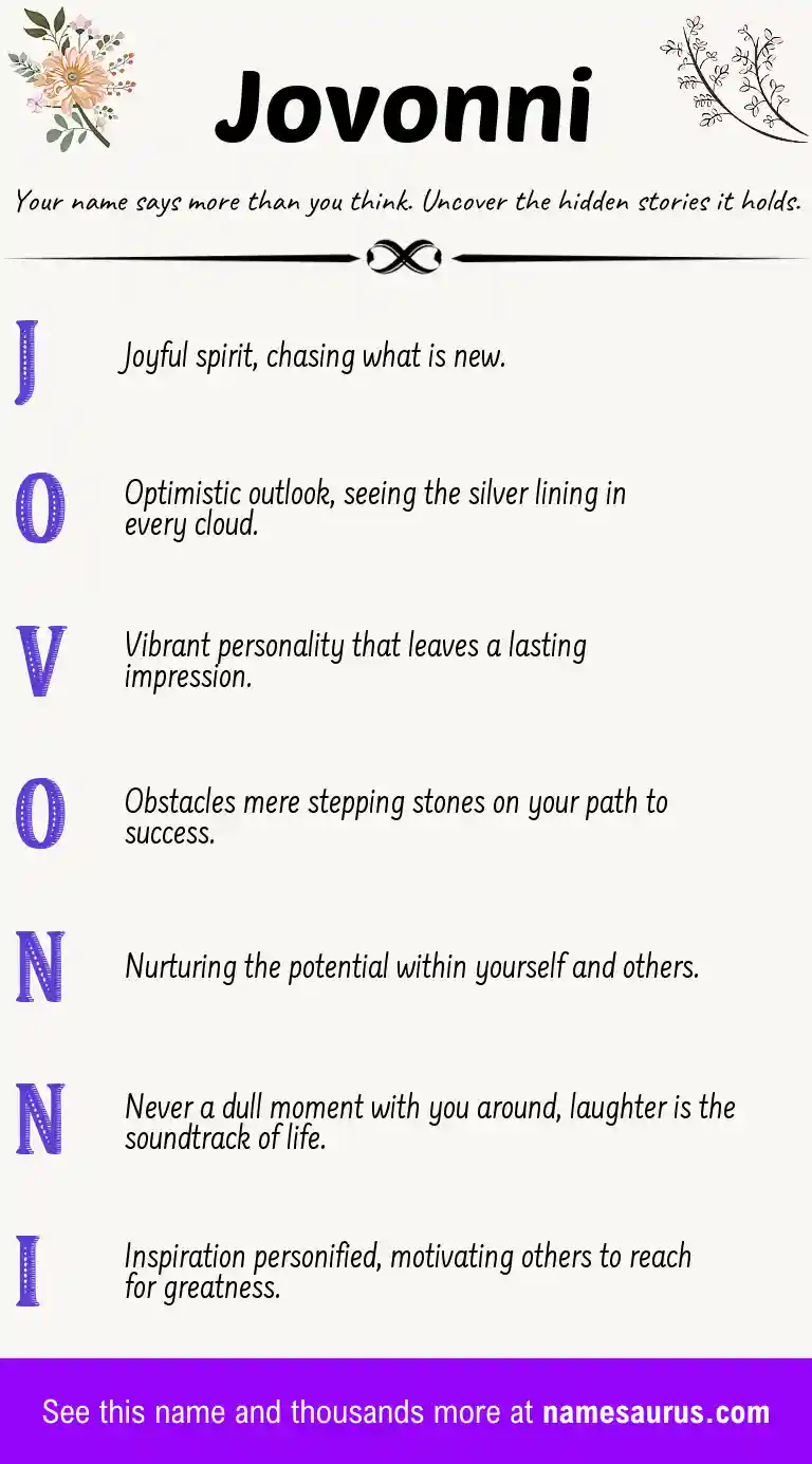 Acrostic poem about Jovonni.