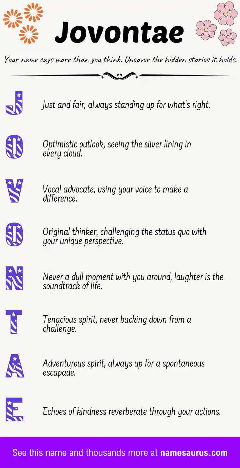 Acrostic poem about Jovontae.