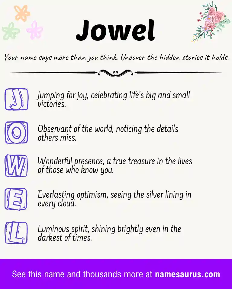 Acrostic poem about Jowel.
