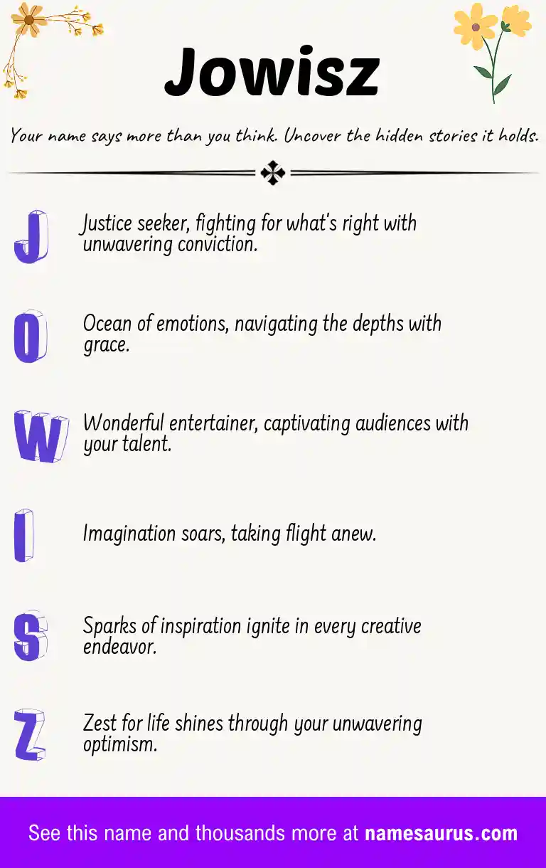 Acrostic poem about Jowisz.