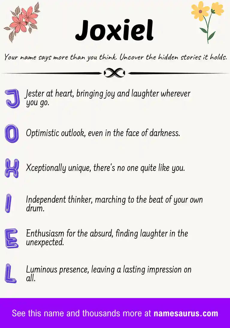 Acrostic poem about Joxiel.