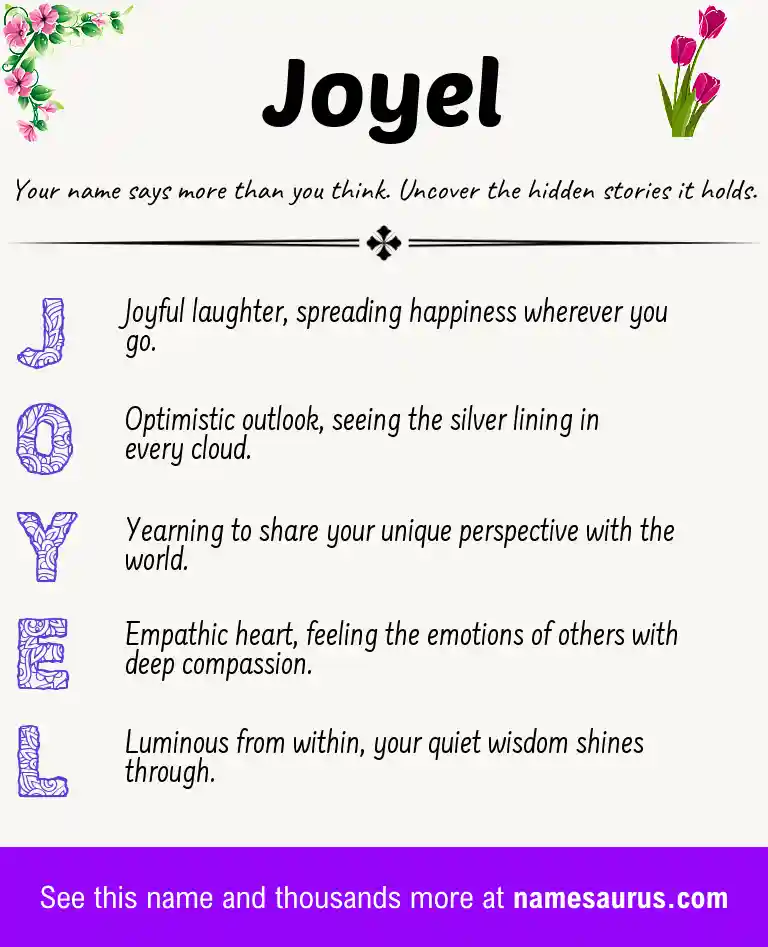 Acrostic poem about Joyel.