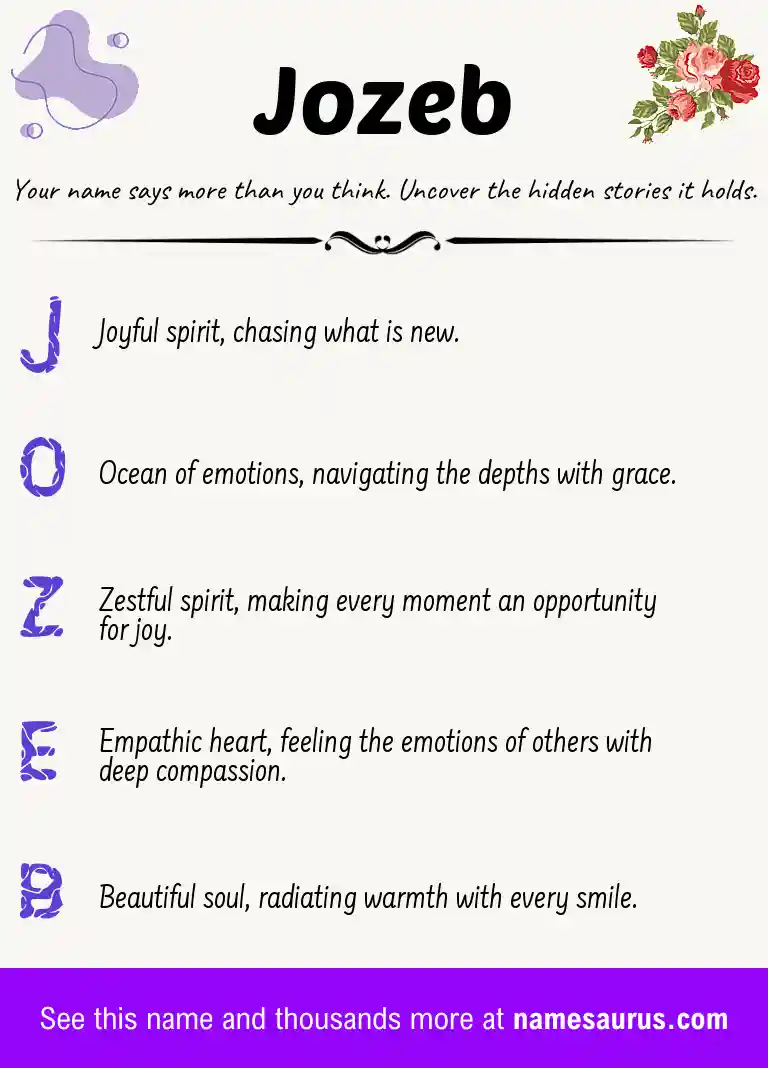 Acrostic poem about Jozeb.