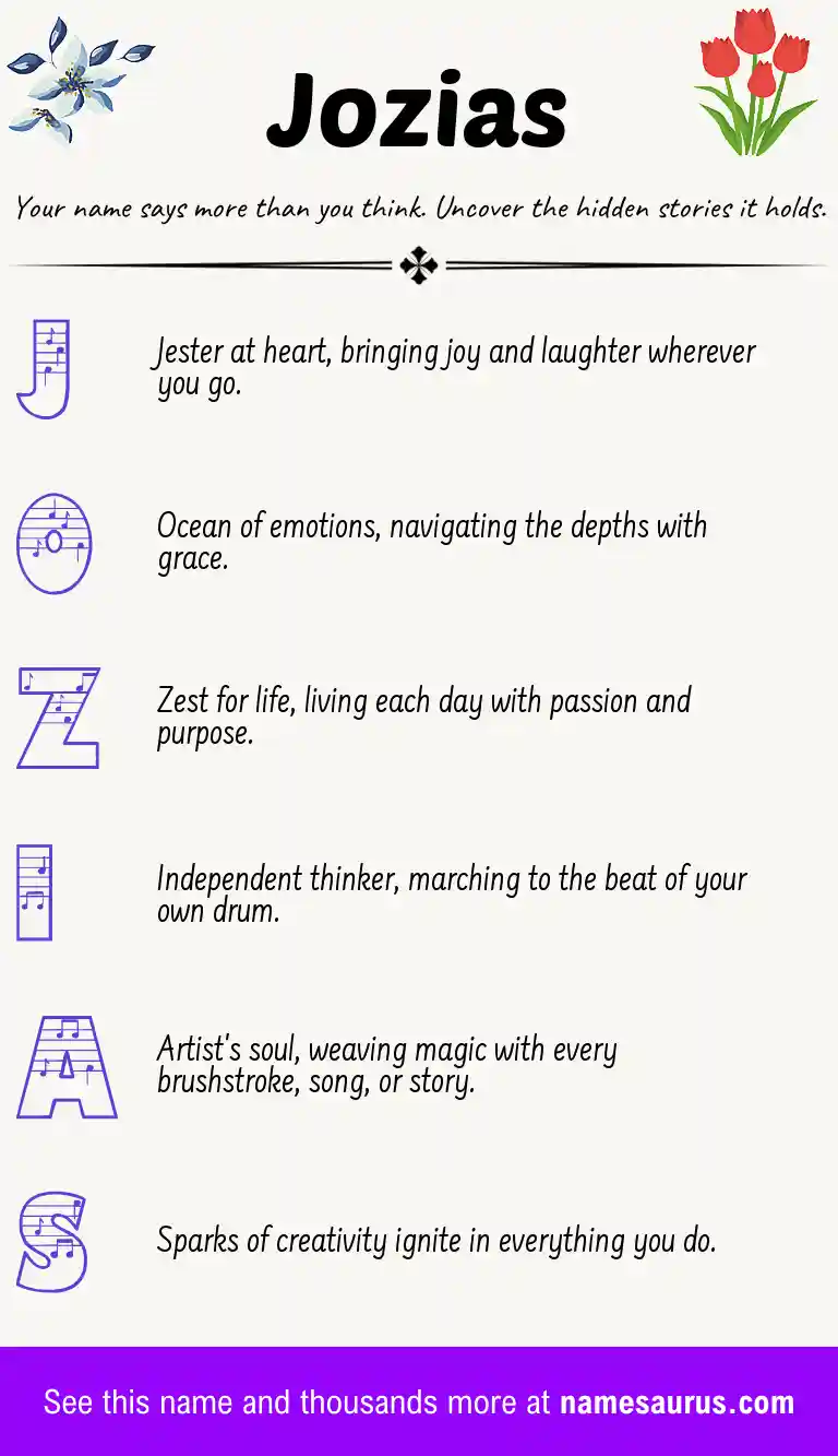 Acrostic poem about Jozias.
