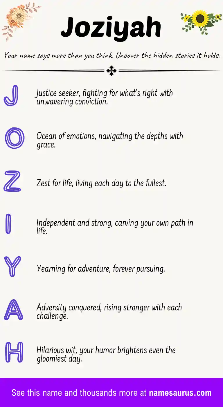 Acrostic poem about Joziyah.