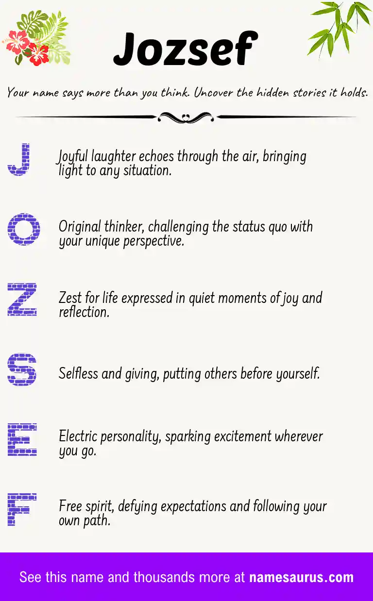 Acrostic poem about Jozsef.