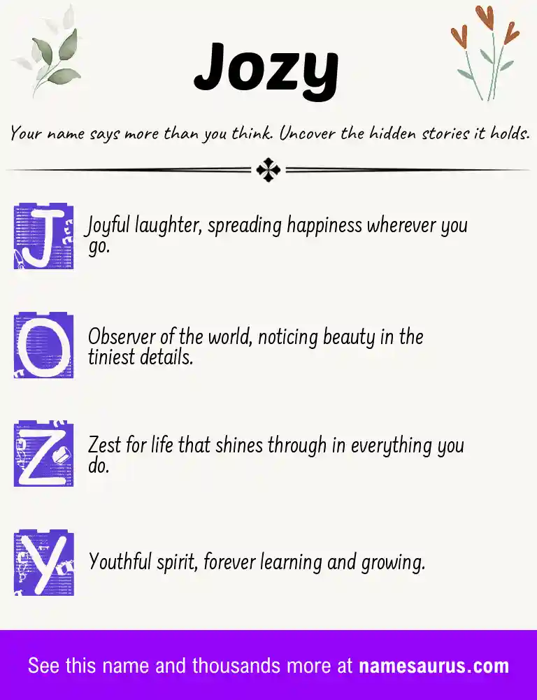 Acrostic poem about Jozy.