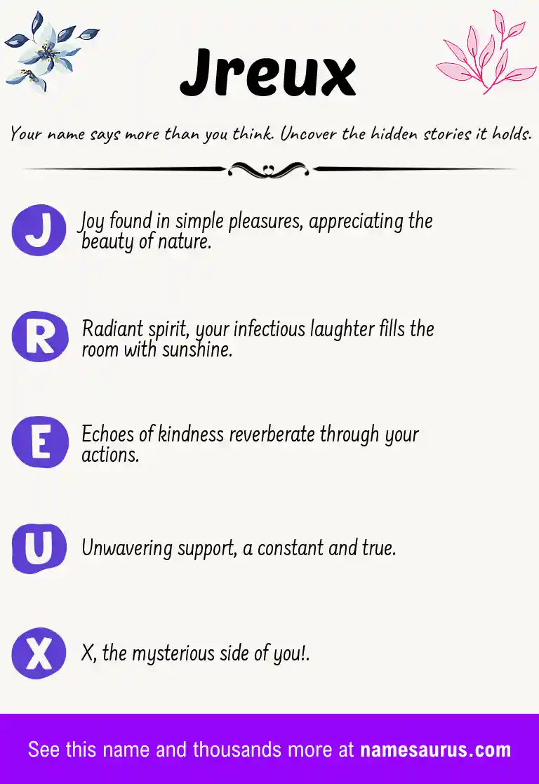 Acrostic poem about Jreux.