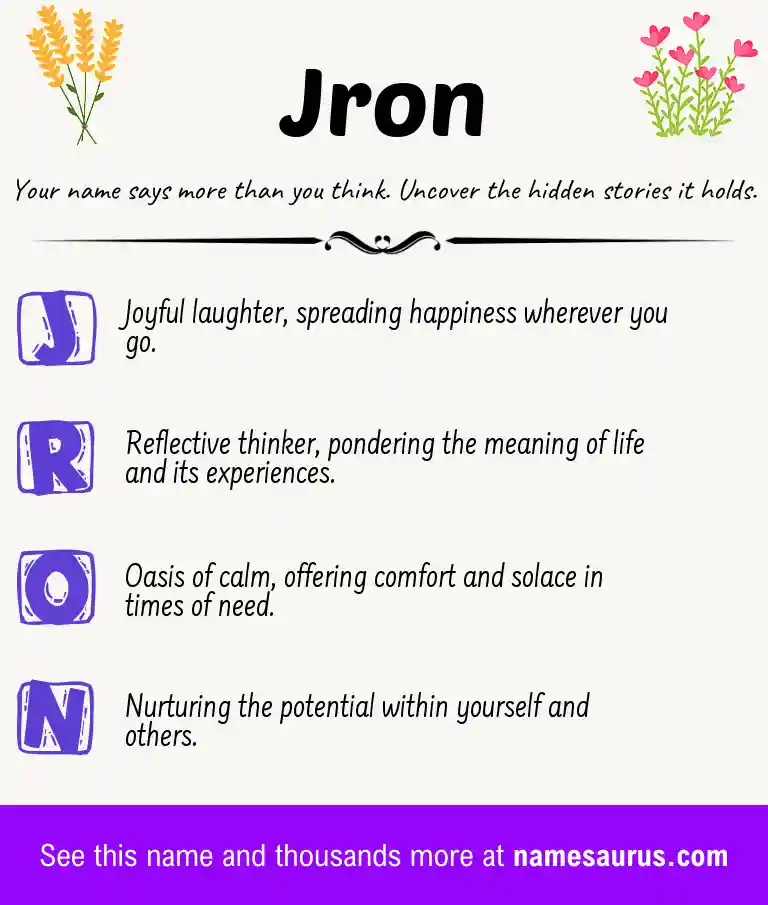 Acrostic poem about Jron.