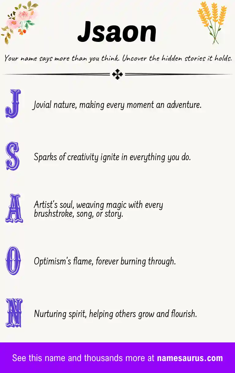 Acrostic poem about Jsaon.