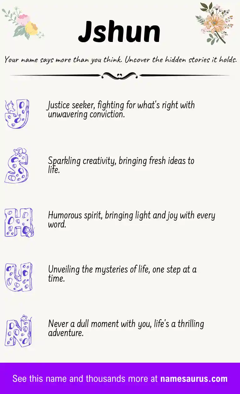 Acrostic poem about Jshun.