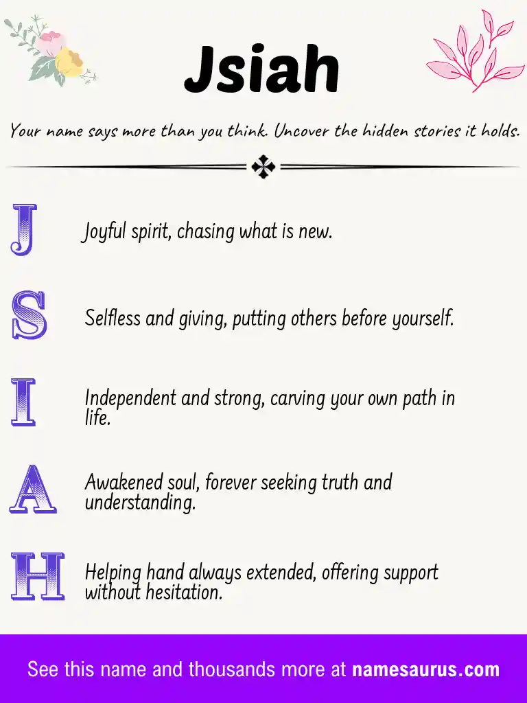 Acrostic poem about Jsiah.