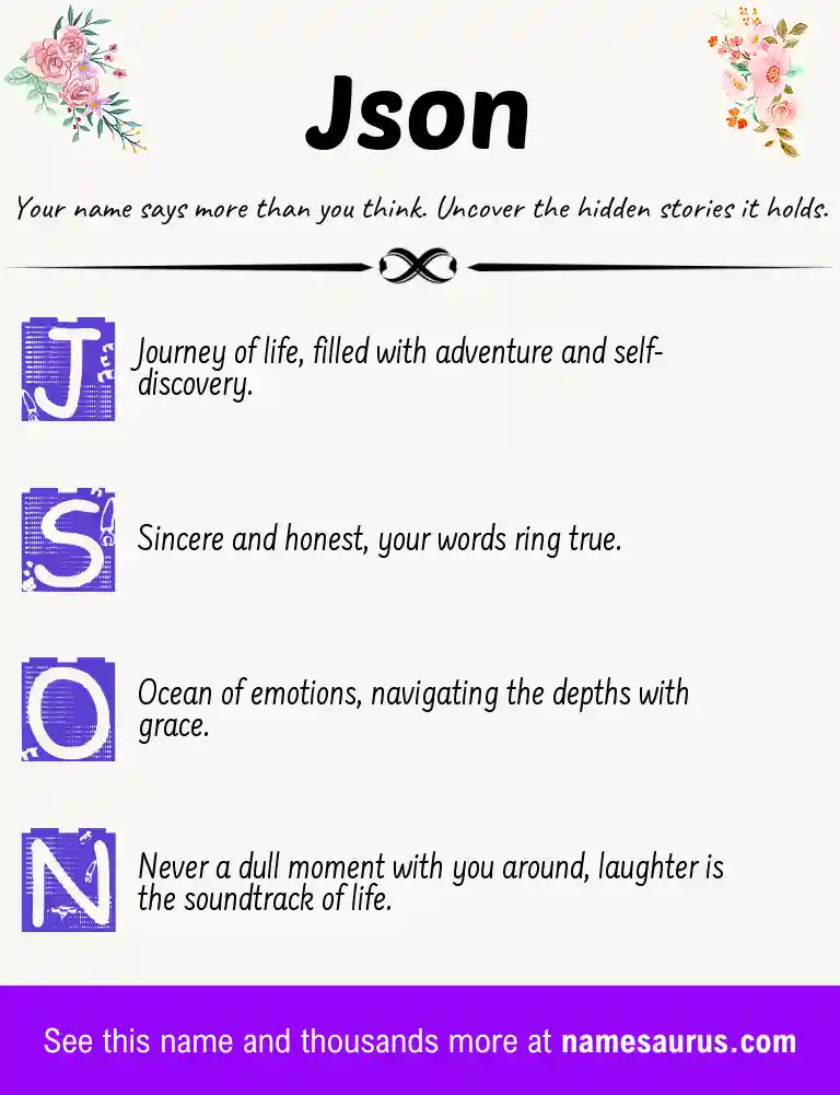 Acrostic poem about Json.