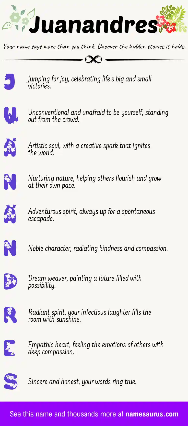 Acrostic poem about Juanandres.