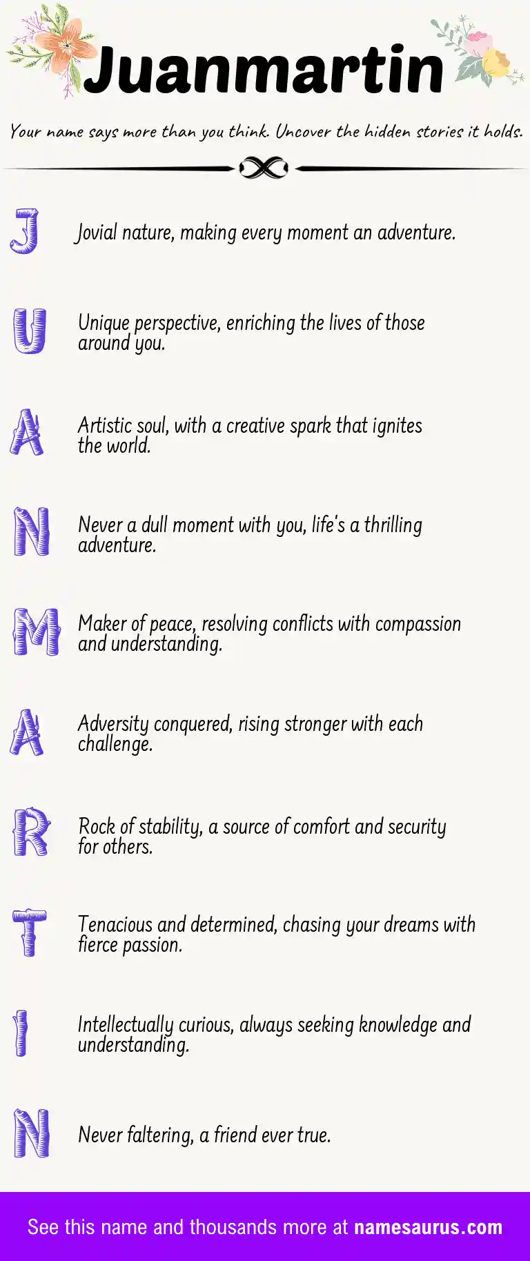 Acrostic poem about Juanmartin.