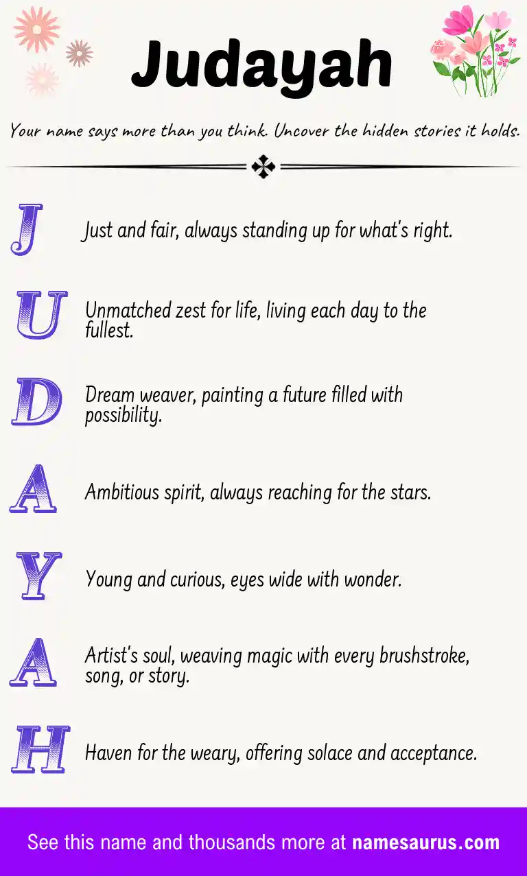 Acrostic poem about Judayah.