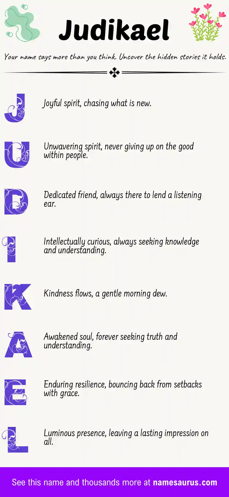 Acrostic poem about Judikael.