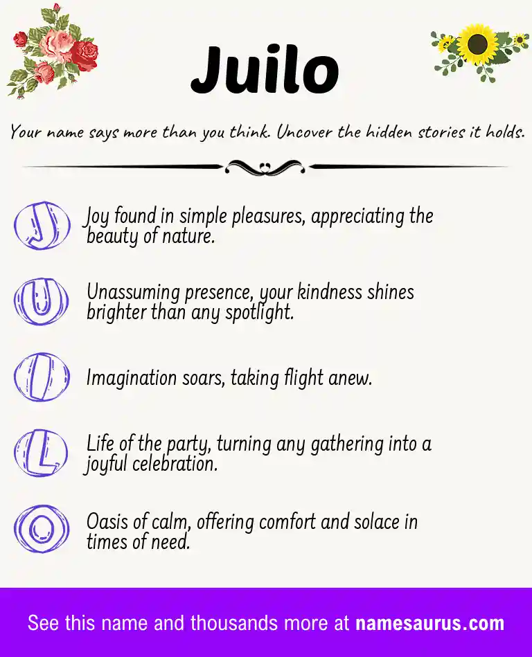 Acrostic poem about Juilo.