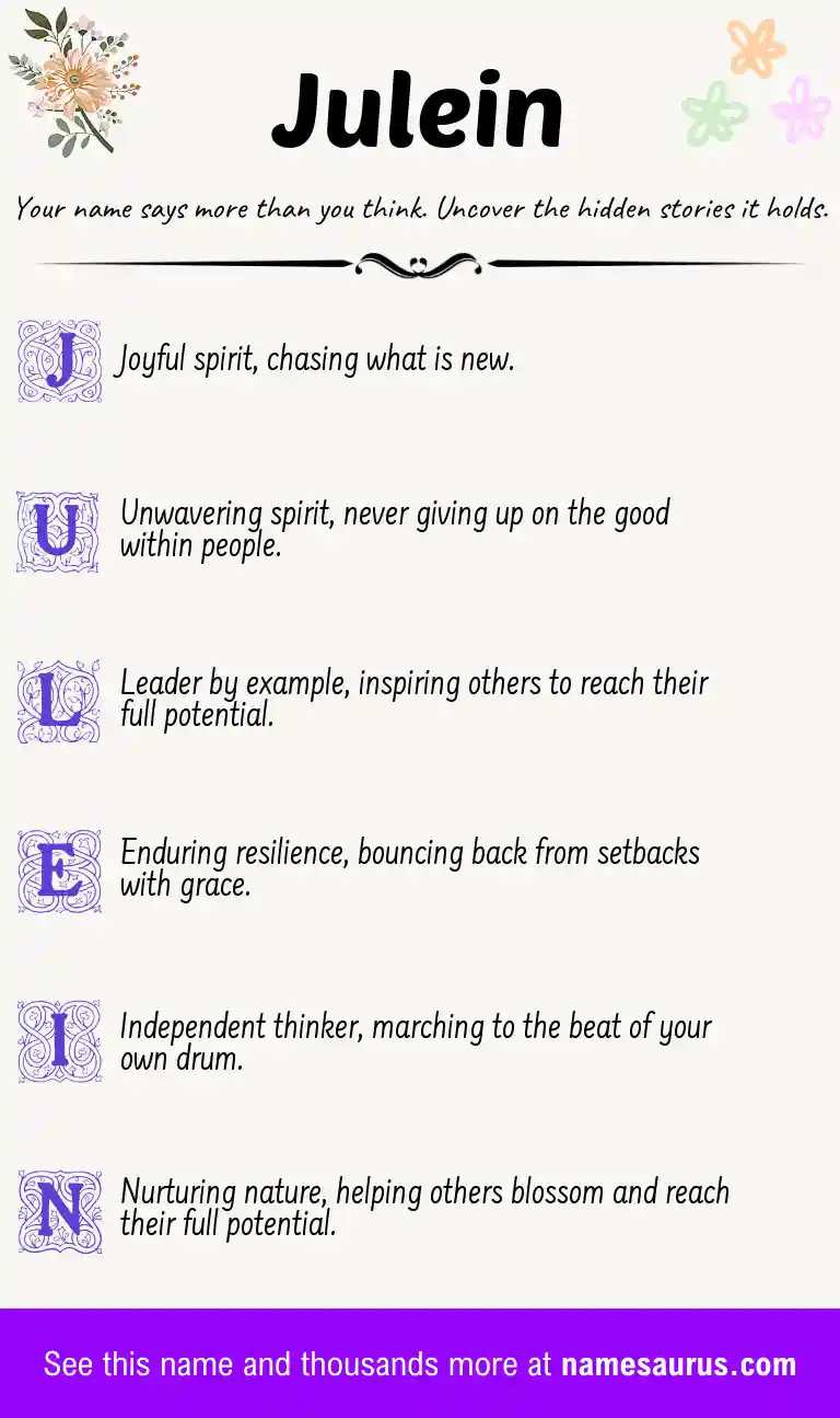 Acrostic poem about Julein.