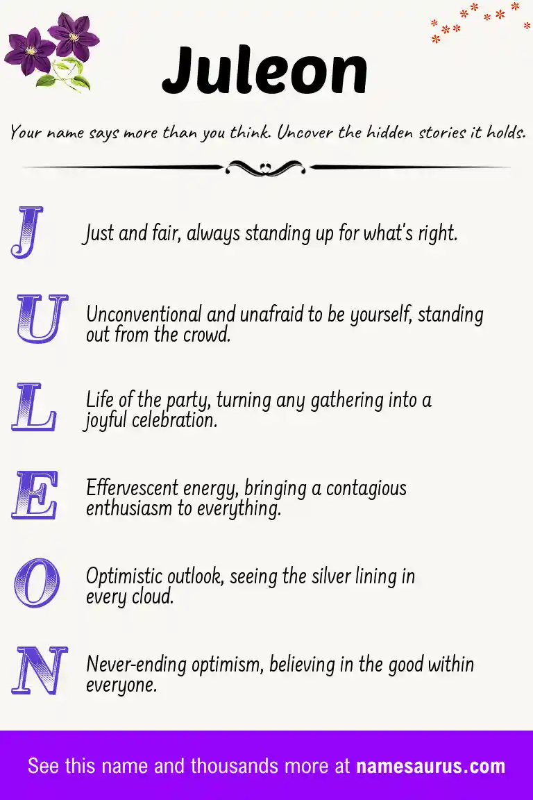 Acrostic poem about Juleon.