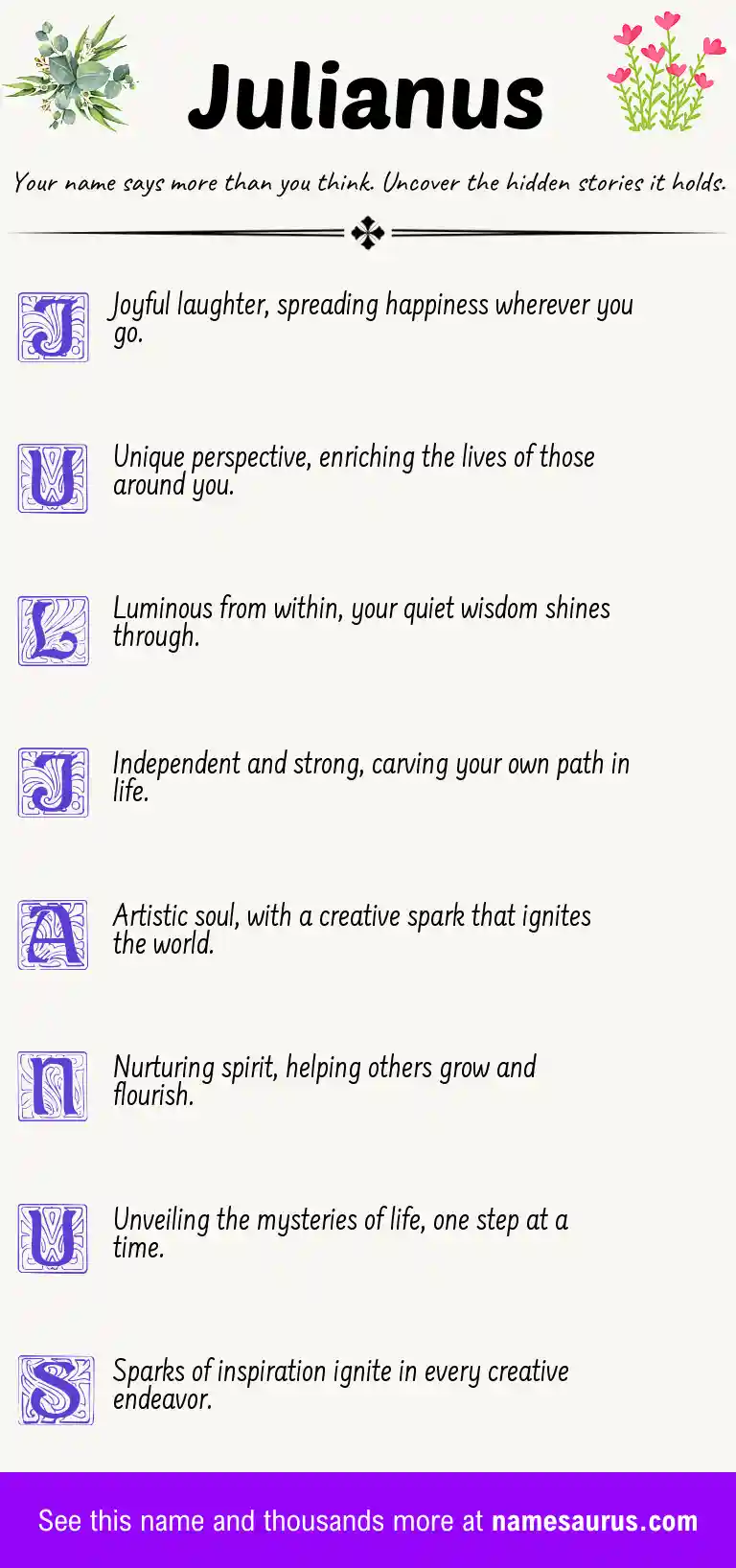 Acrostic poem about Julianus.