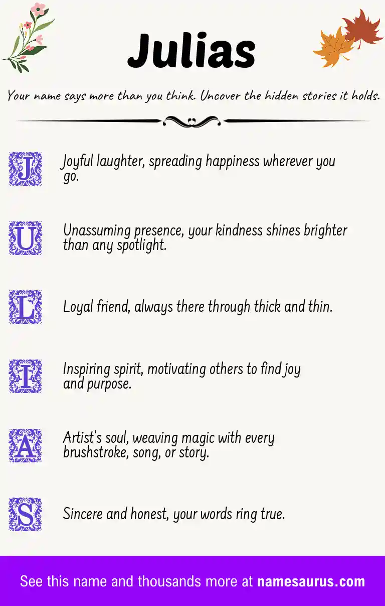 Acrostic poem about Julias.