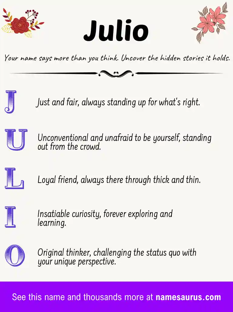 Acrostic poem about Julio.