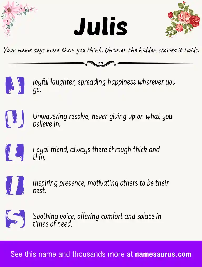 Acrostic poem about Julis.