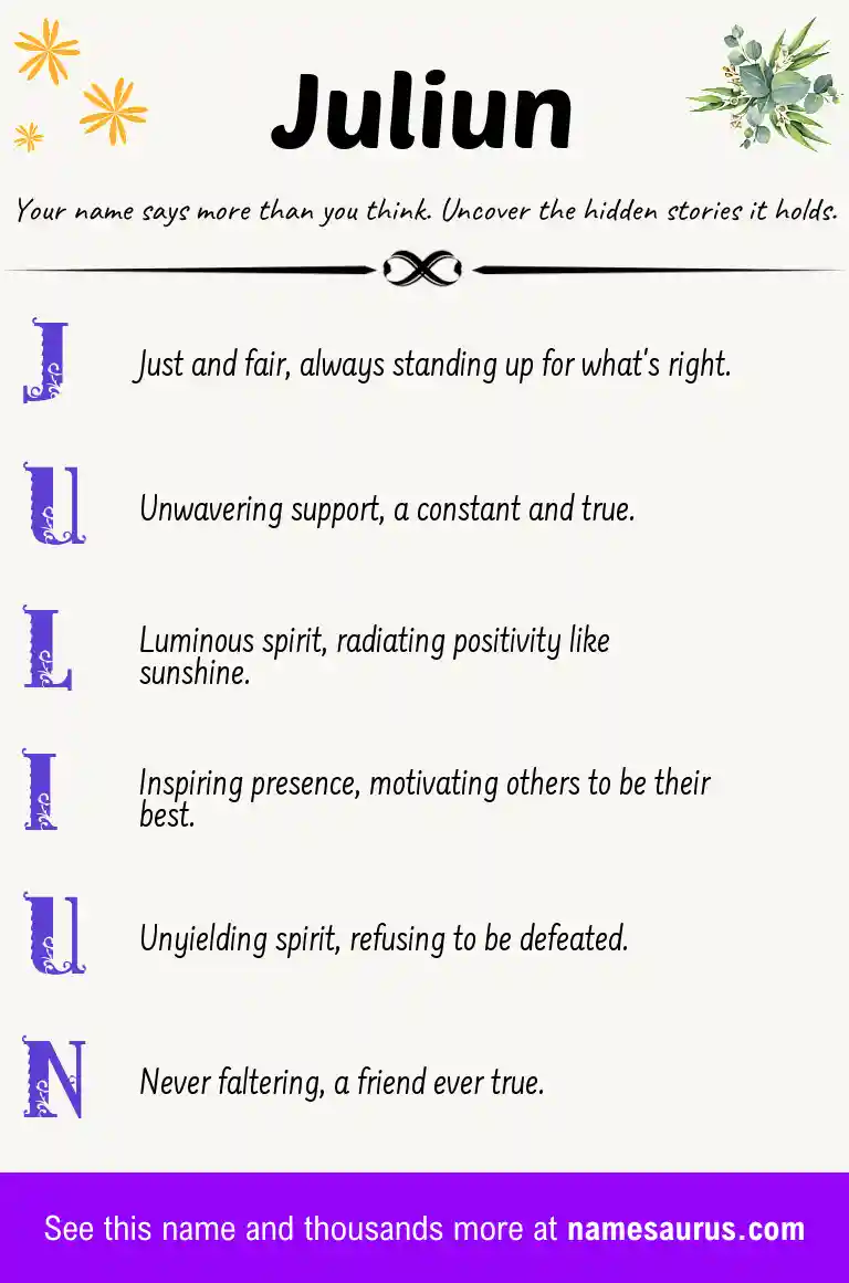 Acrostic poem about Juliun.