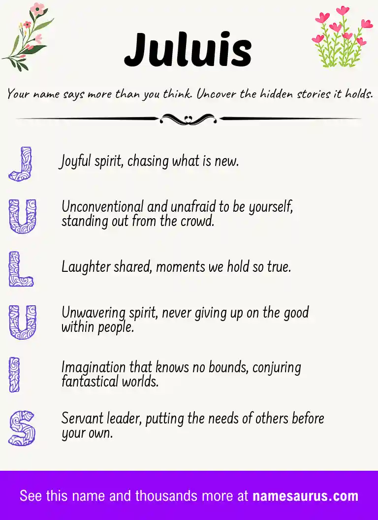Acrostic poem about Juluis.