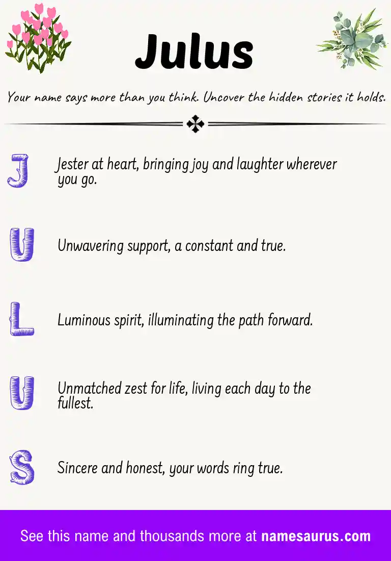 Acrostic poem about Julus.