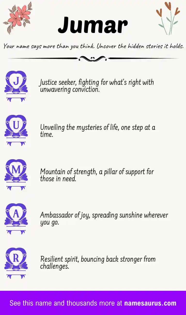 Acrostic poem about Jumar.