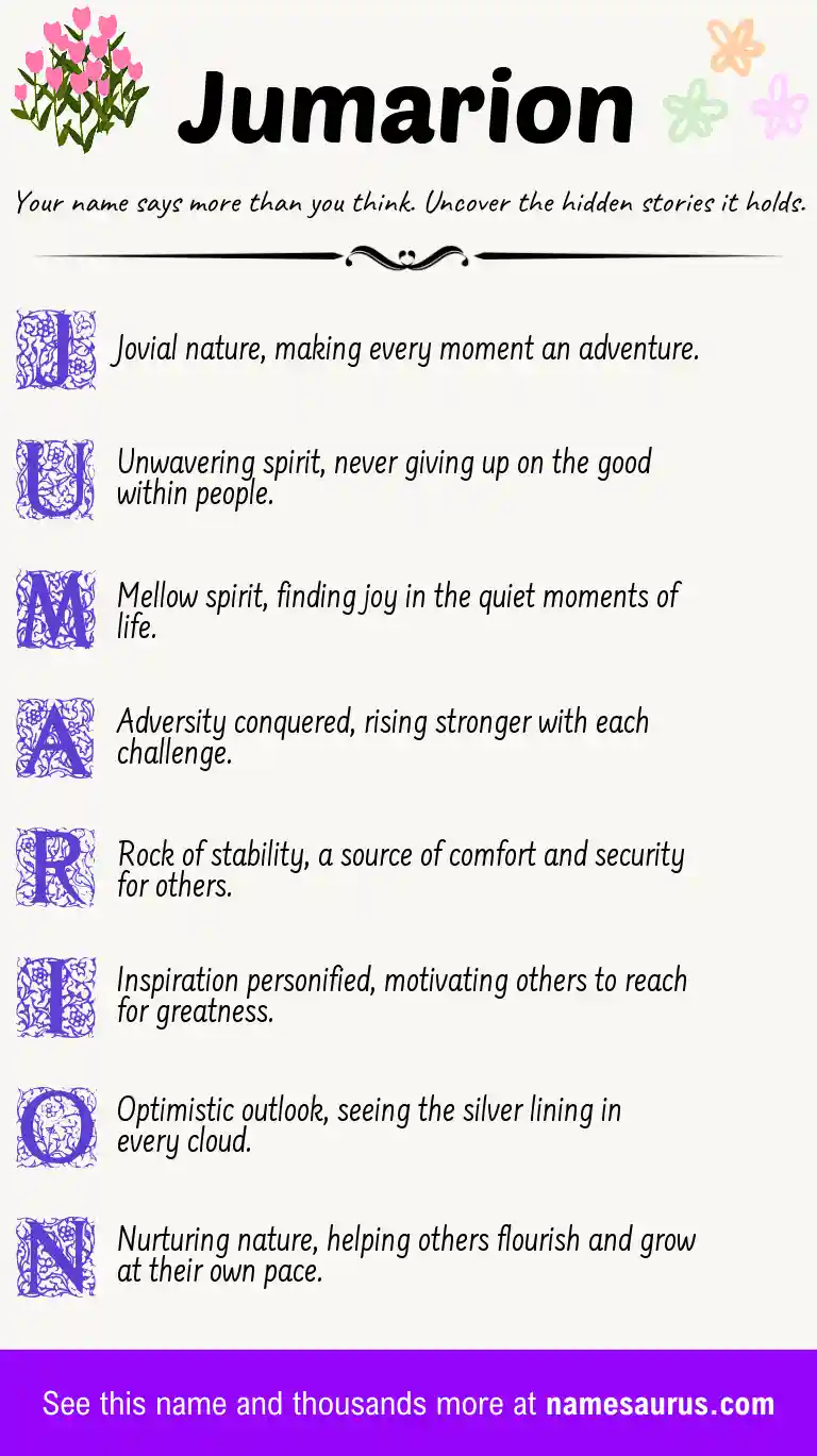 Acrostic poem about Jumarion.