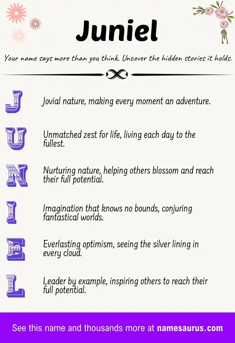 Acrostic poem about Juniel.