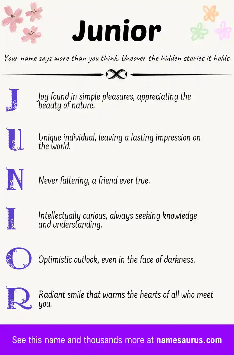 Acrostic poem about Junior.