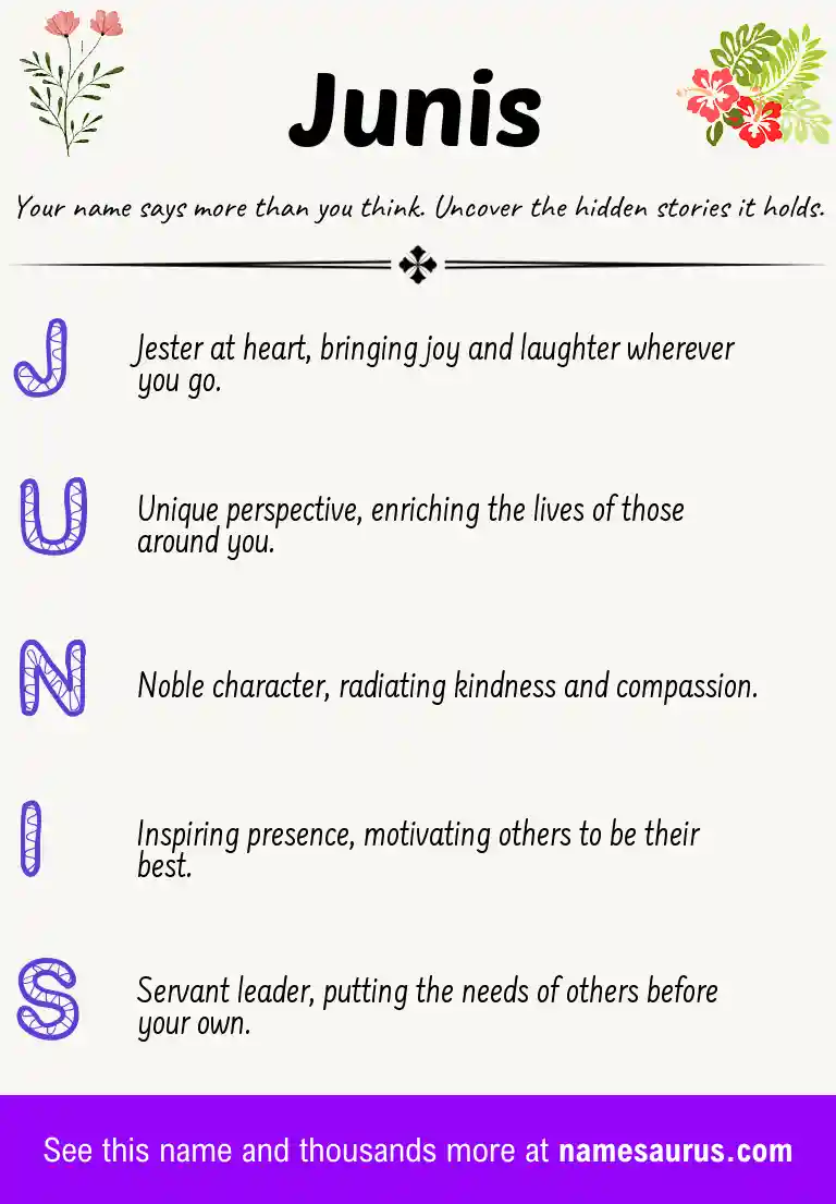 Acrostic poem about Junis.