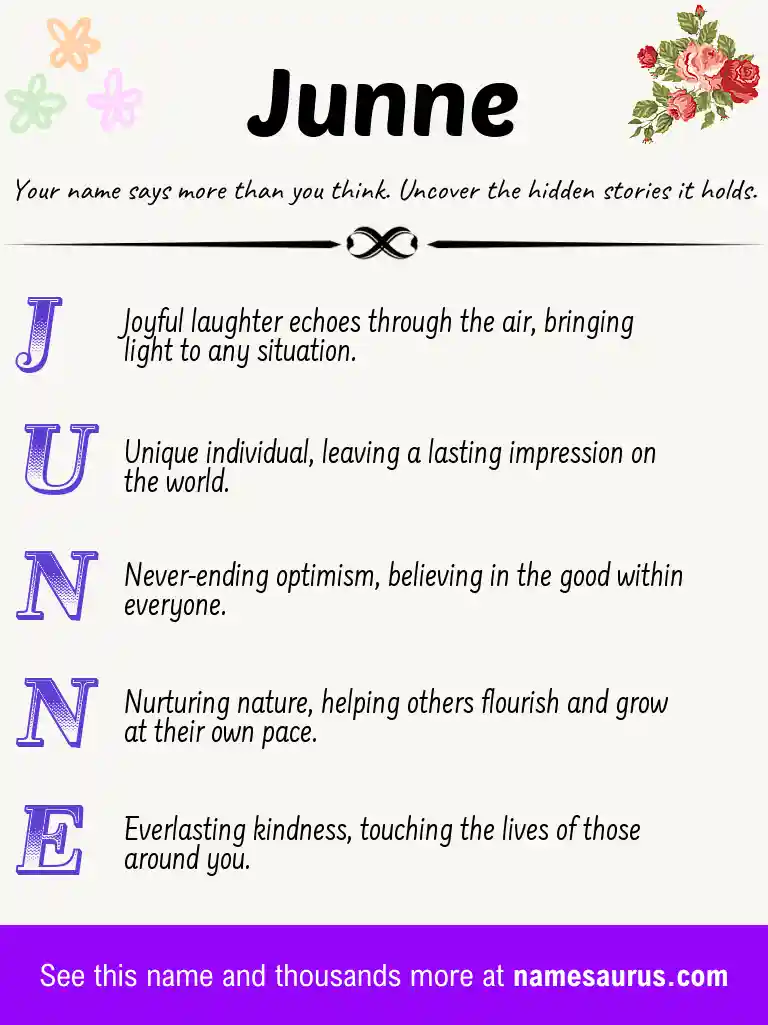 Acrostic poem about Junne.
