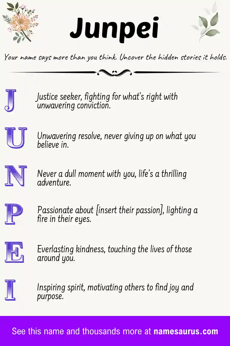 Acrostic poem about Junpei.