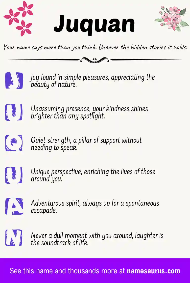 Acrostic poem about Juquan.