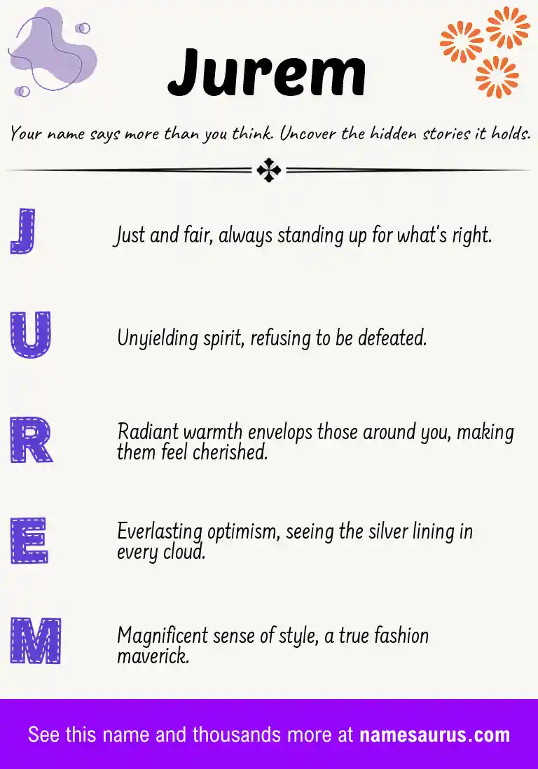 Acrostic poem about Jurem.