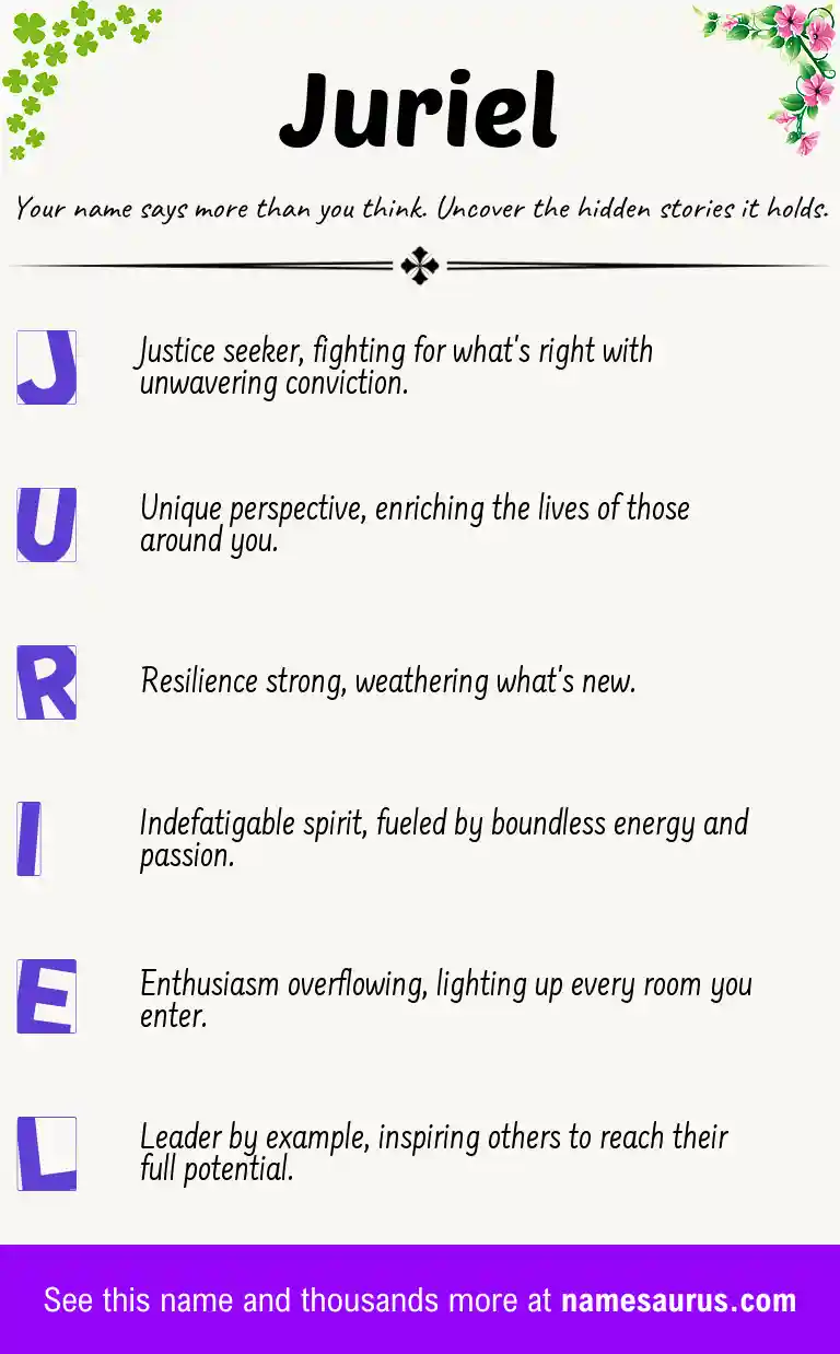 Acrostic poem about Juriel.