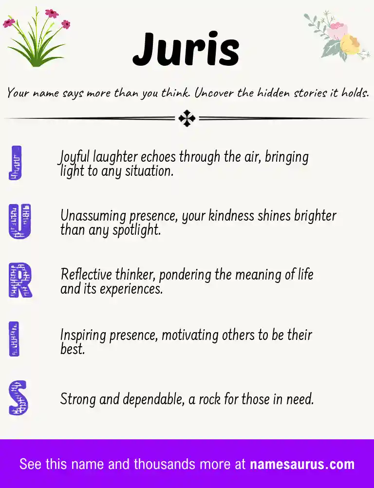 Acrostic poem about Juris.
