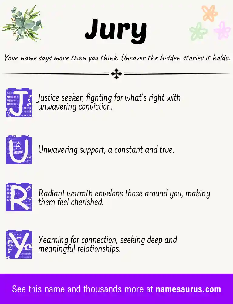Acrostic poem about Jury.