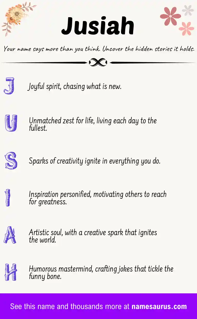 Acrostic poem about Jusiah.