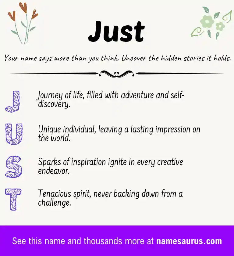 Acrostic poem about Just.