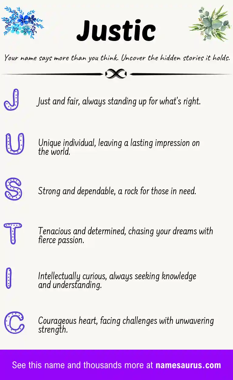 Acrostic poem about Justic.