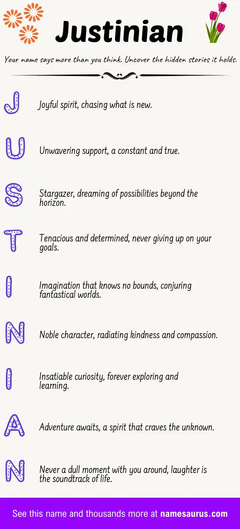 Acrostic poem about Justinian.