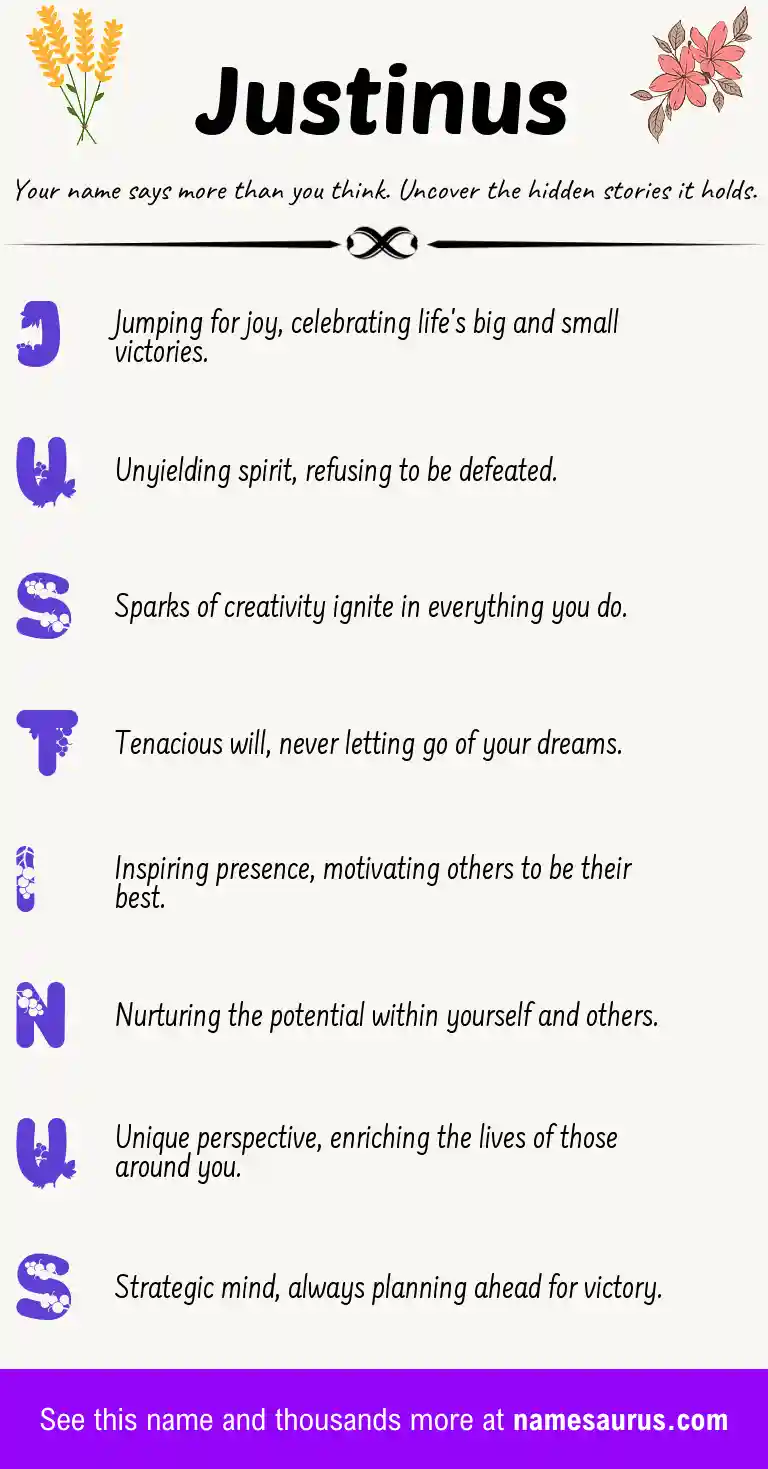 Acrostic poem about Justinus.