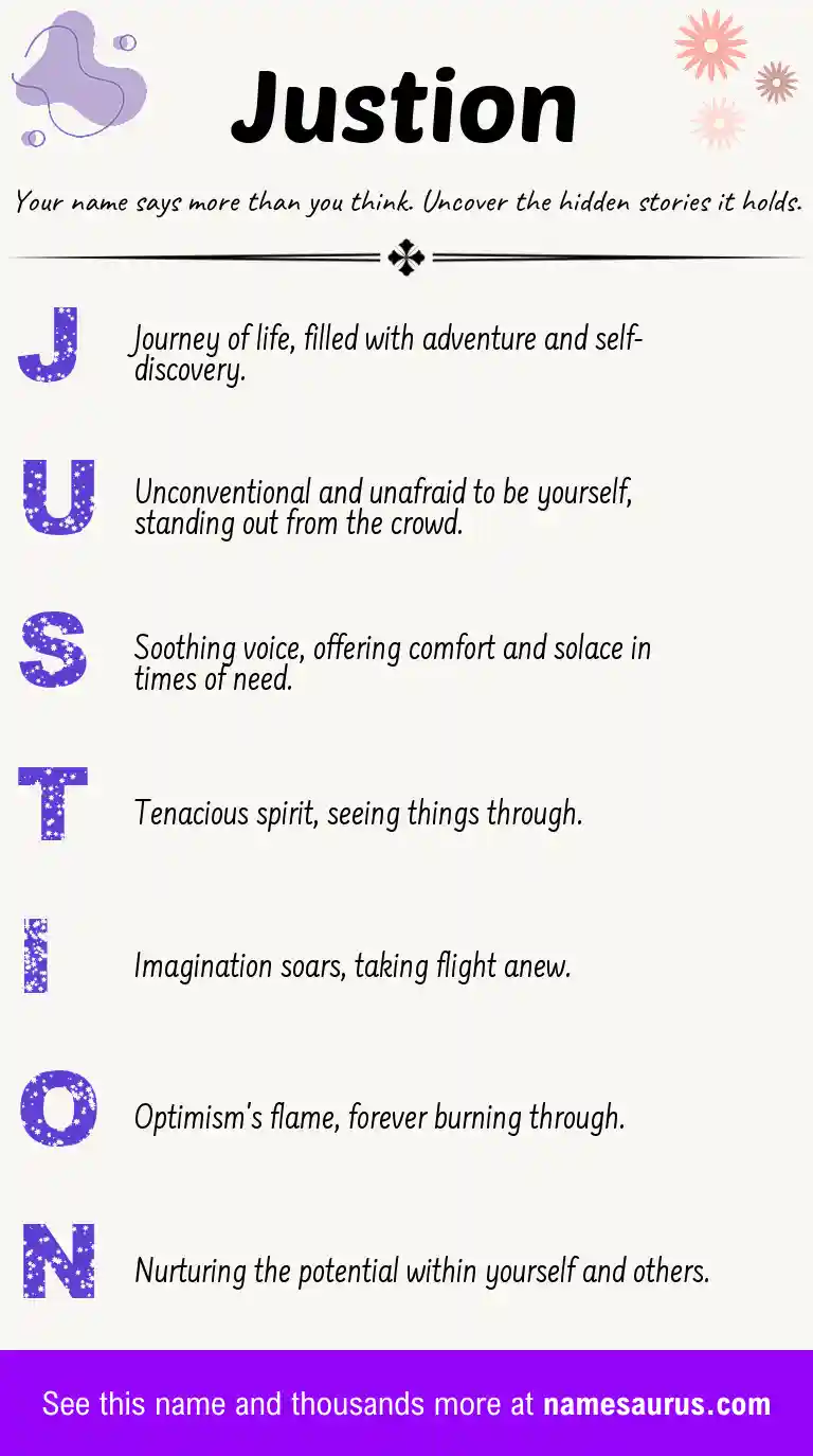 Acrostic poem about Justion.